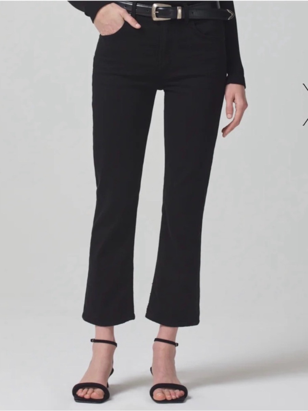 Citizens of Humanity Isola Cropped Slim Straight Denim Jean Black Women’s 28